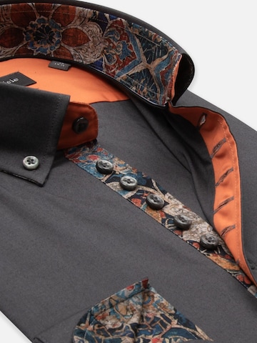 Slim fit Camicia business 'Donatello Poplin' di 7Camicie in grigio