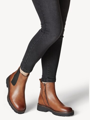 Tamaris Pure Relax Chelsea boots in Bruin: voorkant