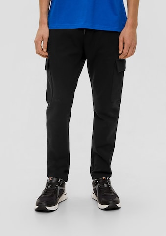 QS - regular Pantalón cargo en negro: frente