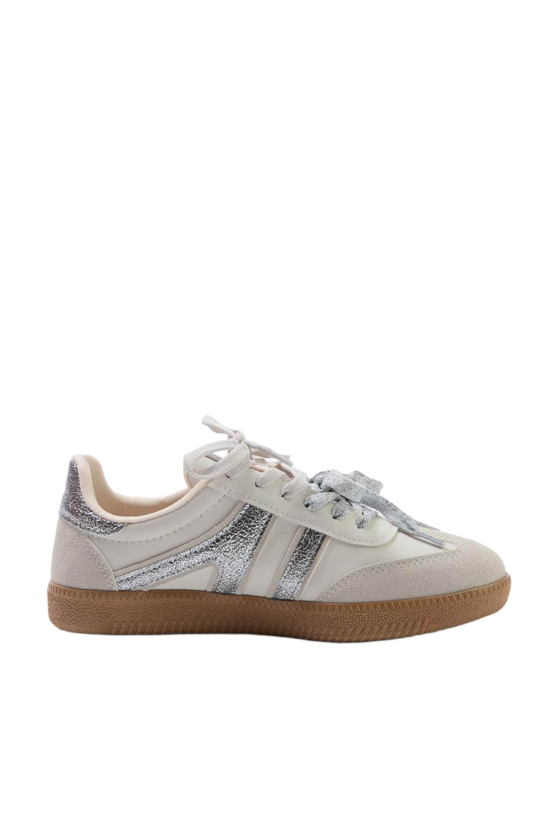 Sneaker low pe 36 Trendyol pe alb kitt / argintiu / alb, Vizualizare produs