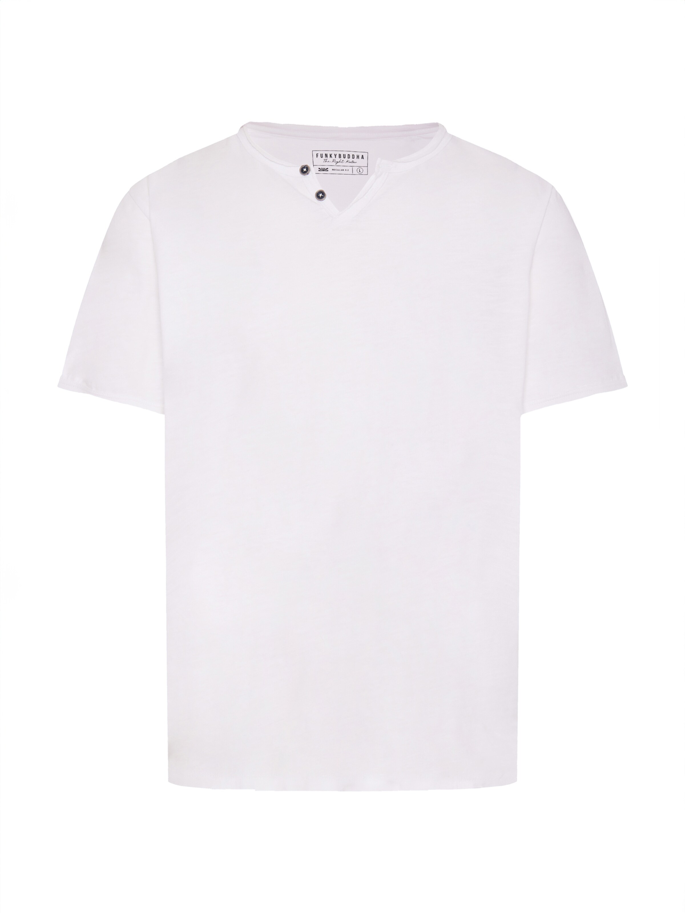 balts Funky Buddha T-Krekls: no priekšpuses