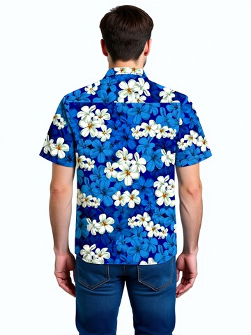 Hawaiihemdshop.de - Regular Fit Camisa 'Hawaiihemd "Classic Blue"' em azul