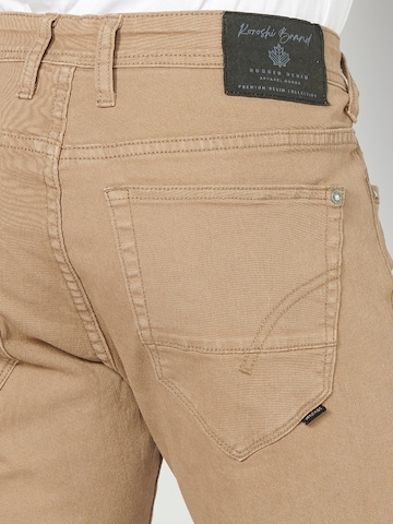 KOROSHI Regular Jeans i brun