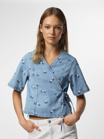 Chemisier 'PCFlora' PIECES en bleu : devant