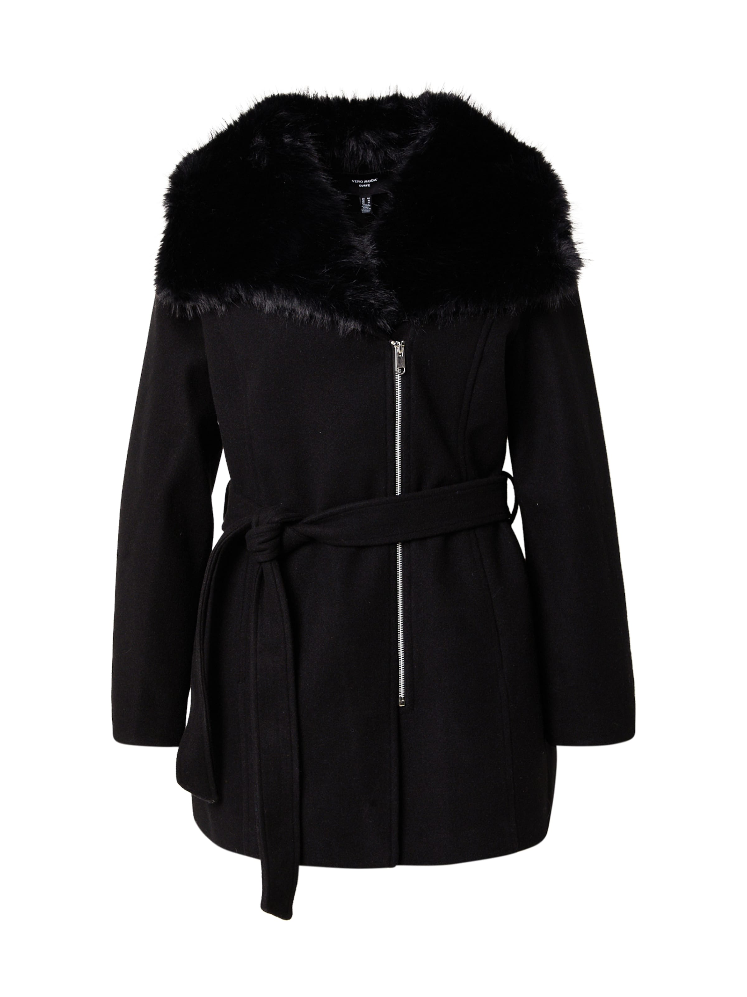 Vero Moda Curve Between-Seasons Coat 'VMCAUTUMNBETTY' in Black: front