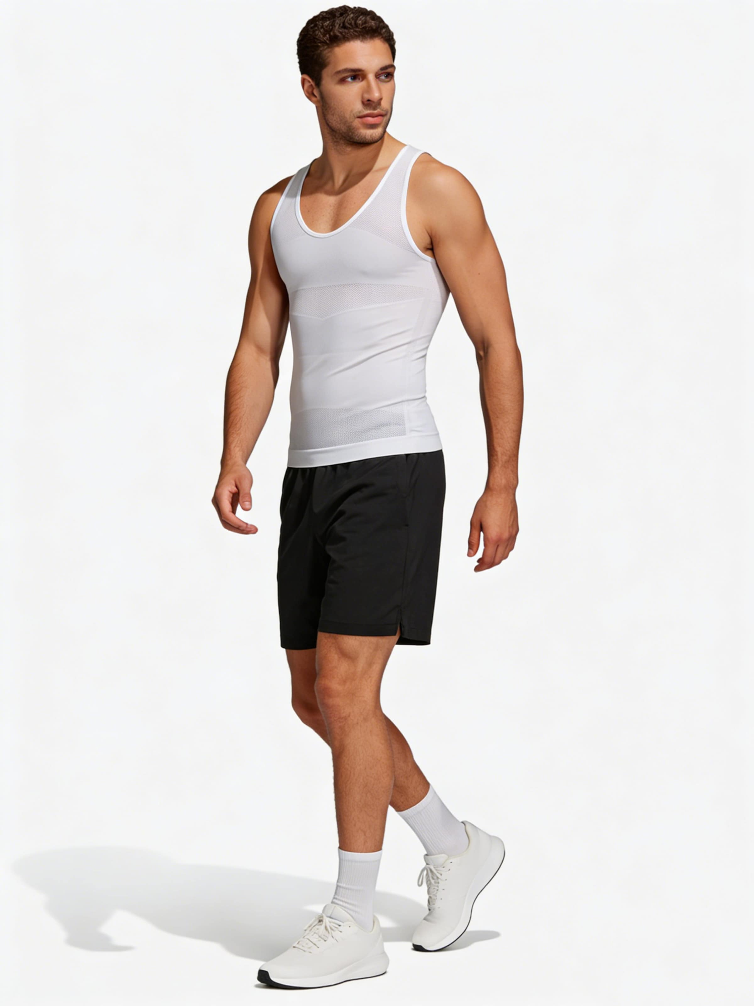 MEETWEE Undershirt '2-Pack tummy control vest' in White