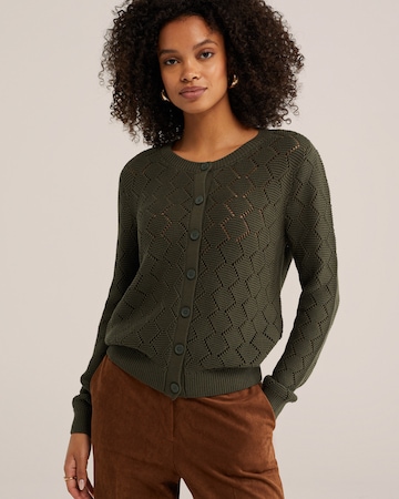 Geacă tricotată de la WE Fashion pe verde: față