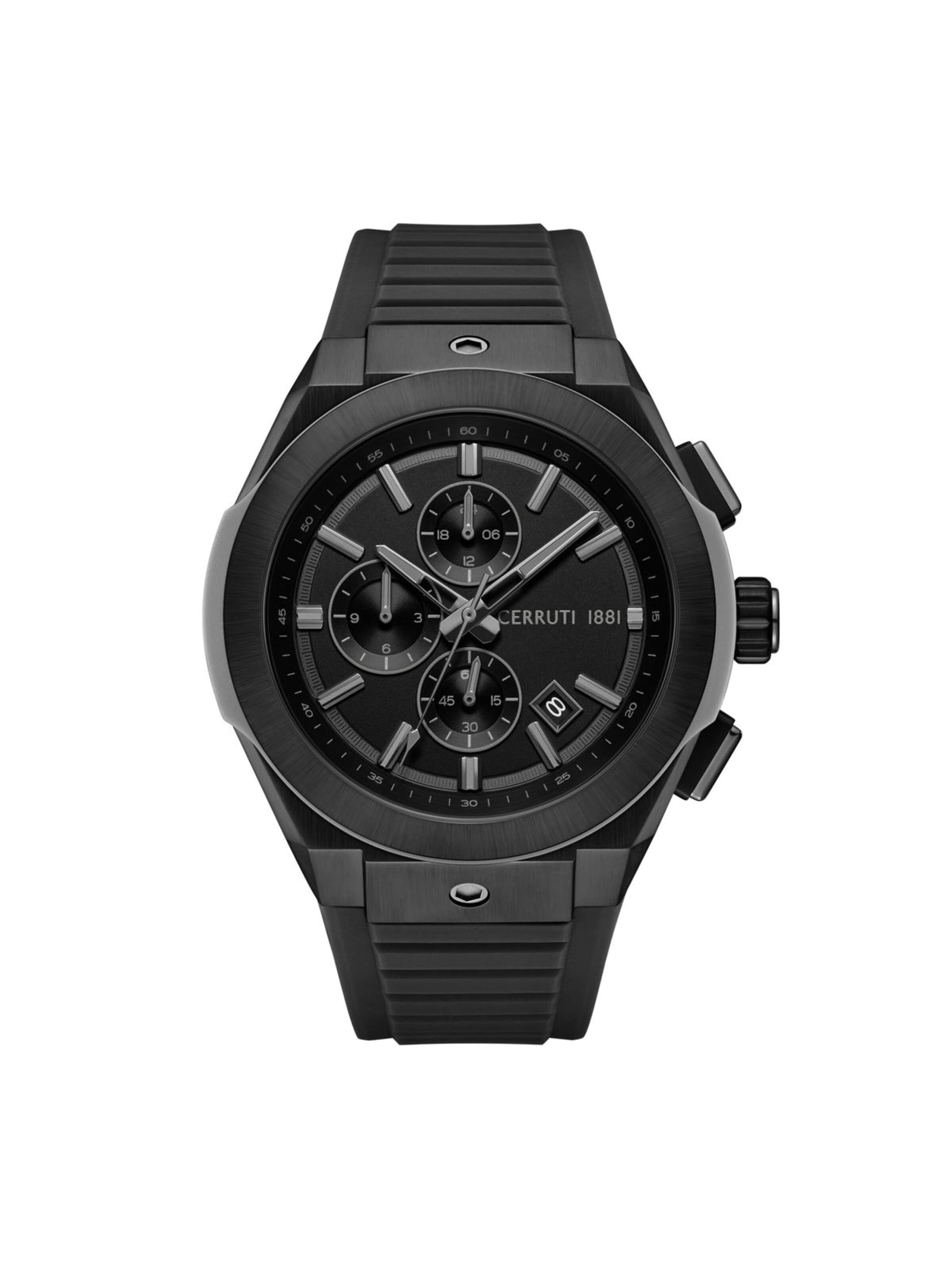 Montre à affichage analogique CERRUTI 1881 en noir : devant