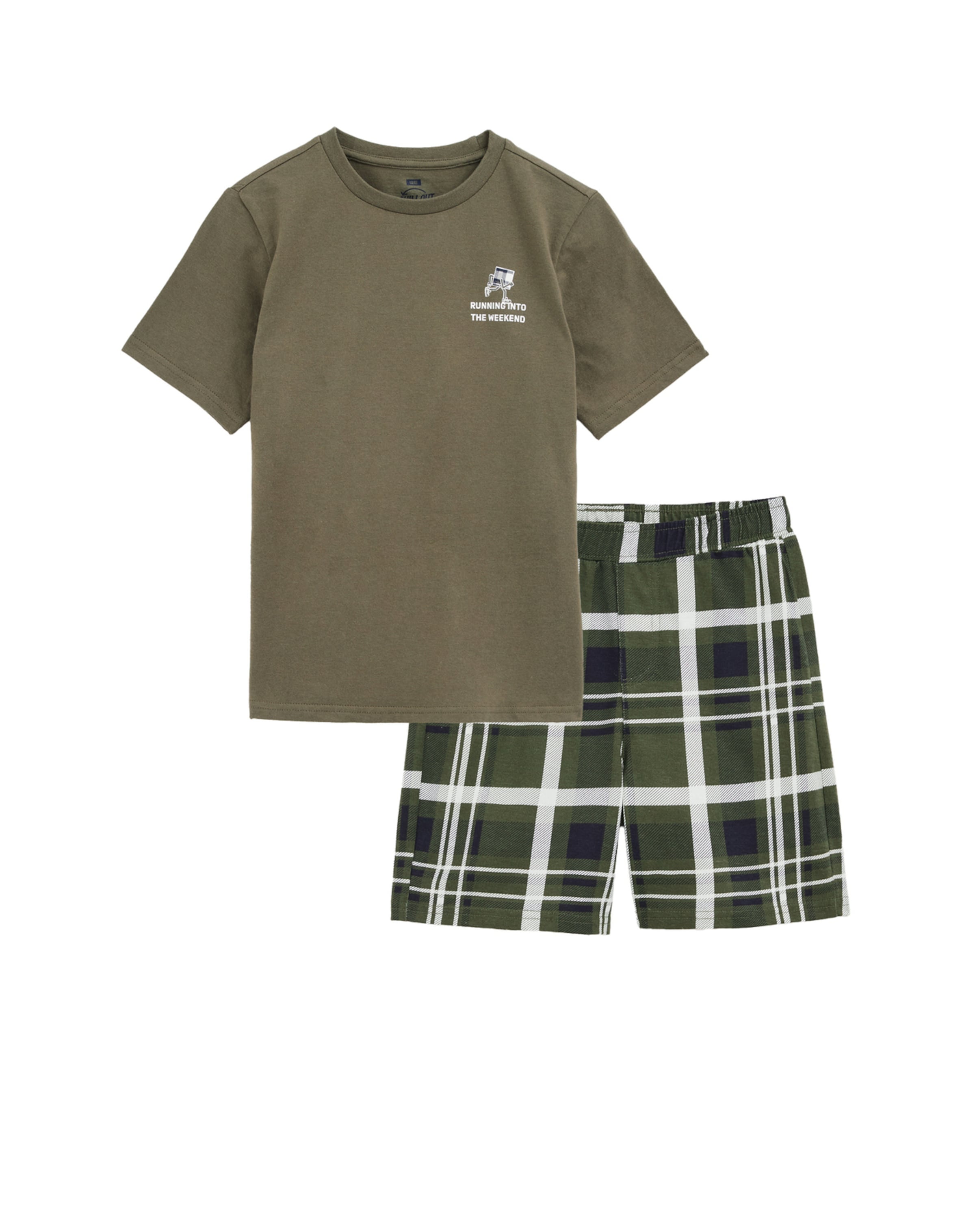 WE Fashion Пижама в Зеленый: спереди