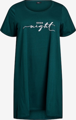 Zizzi Ночная рубашка 'Mally' в Зеленый: спереди