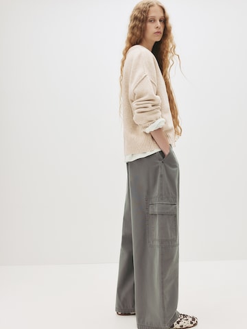 Pull&Bear Knit Cardigan in Beige