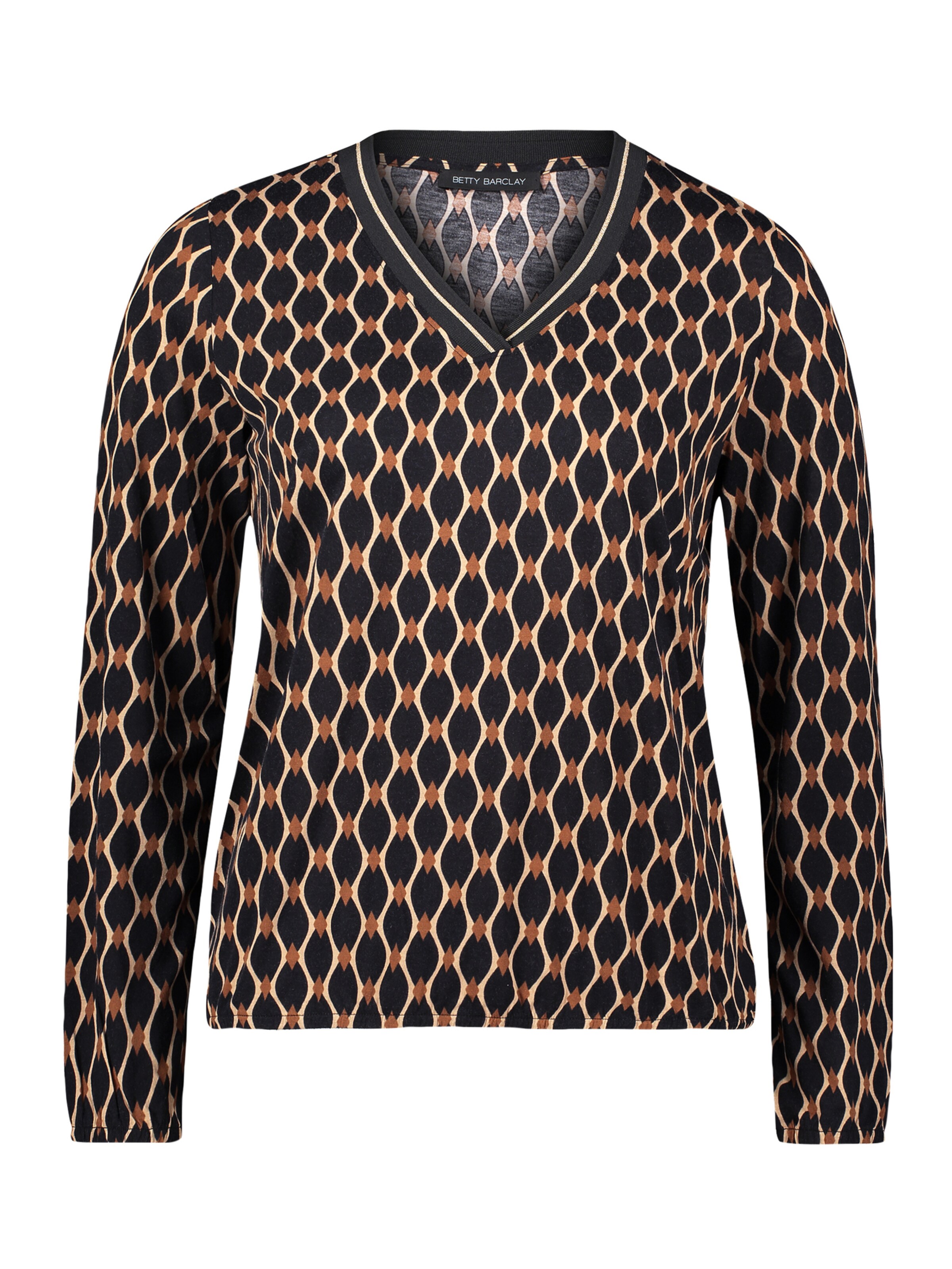 Betty Barclay Blusenshirt mit V-Ausschnitt in Schwarz: Vorderseite