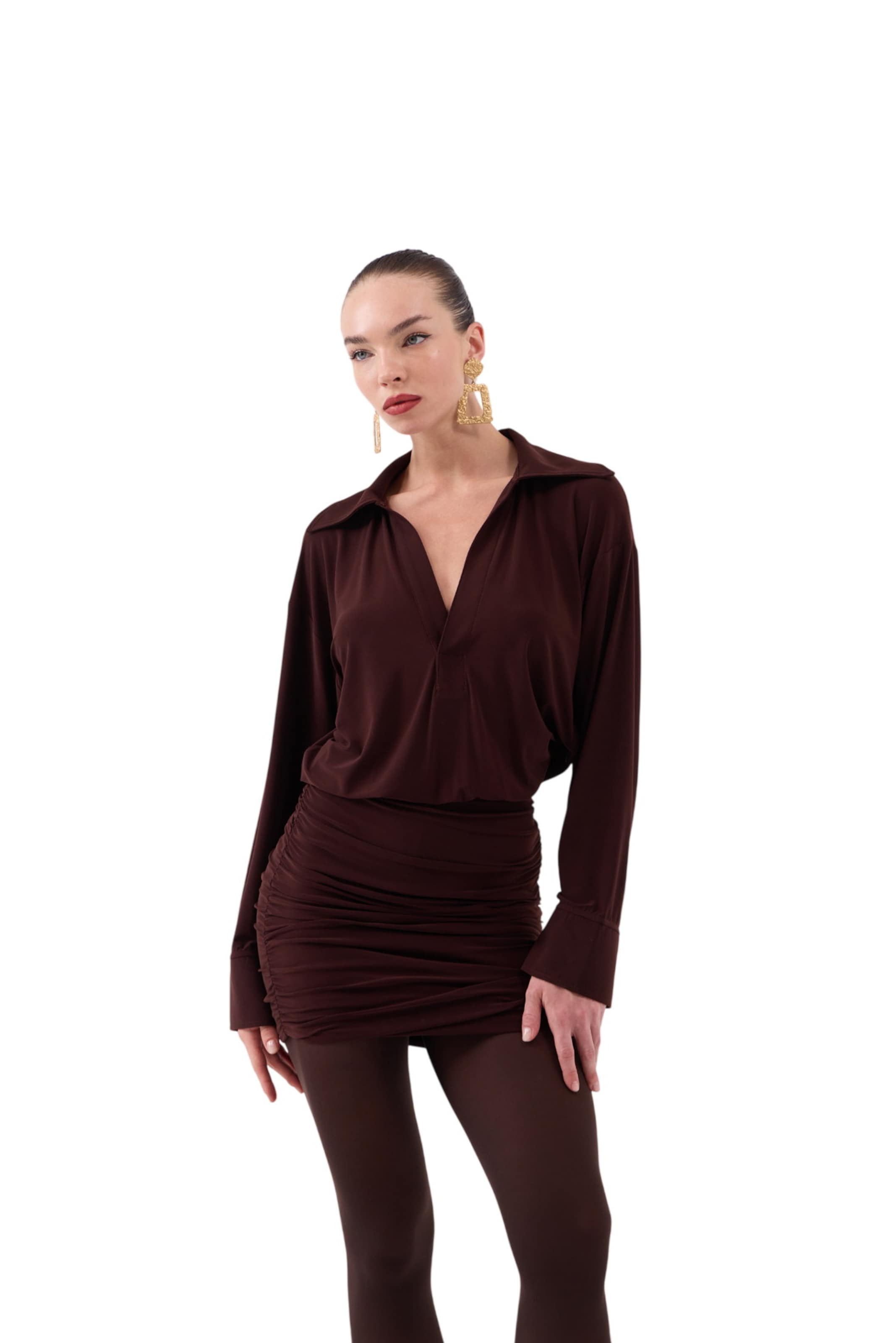HOLLY LOLLY Kleid in Braun: Vorderseite