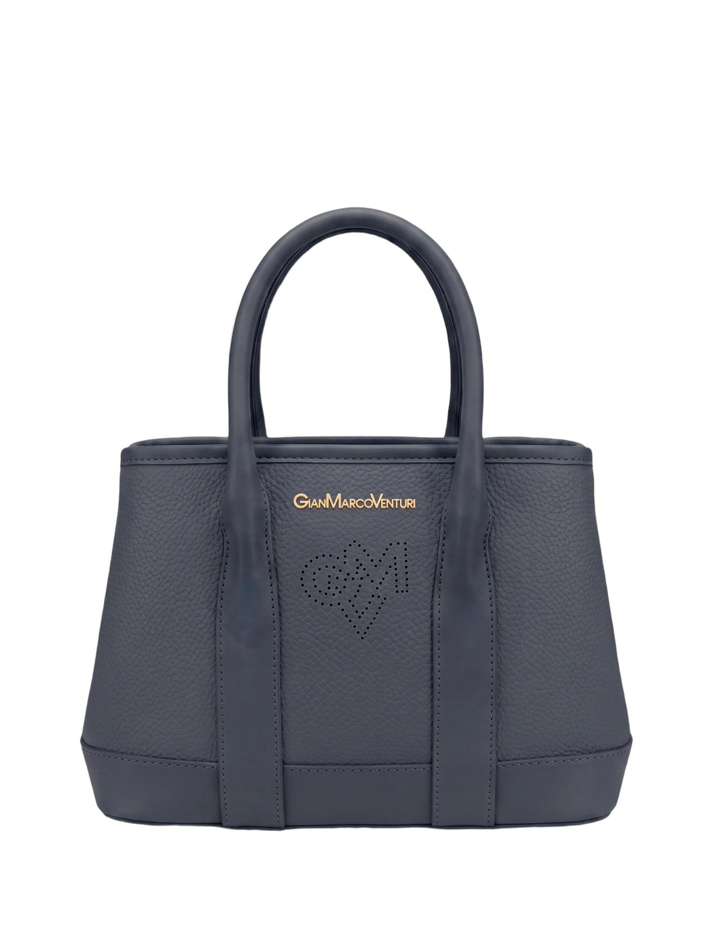 Borsa a spalla 'Borsa a Spalla Donna PVC Gianmarco Venturi con Zip e Cuore' di GianMarco Venturi in blu: frontale