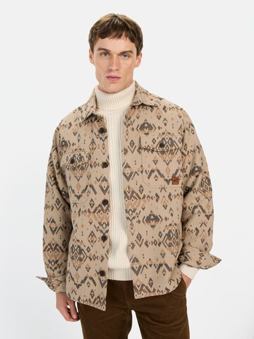 CAMEL ACTIVE Overshirt mit Jacquard-Muster in Beige: Vorderseite