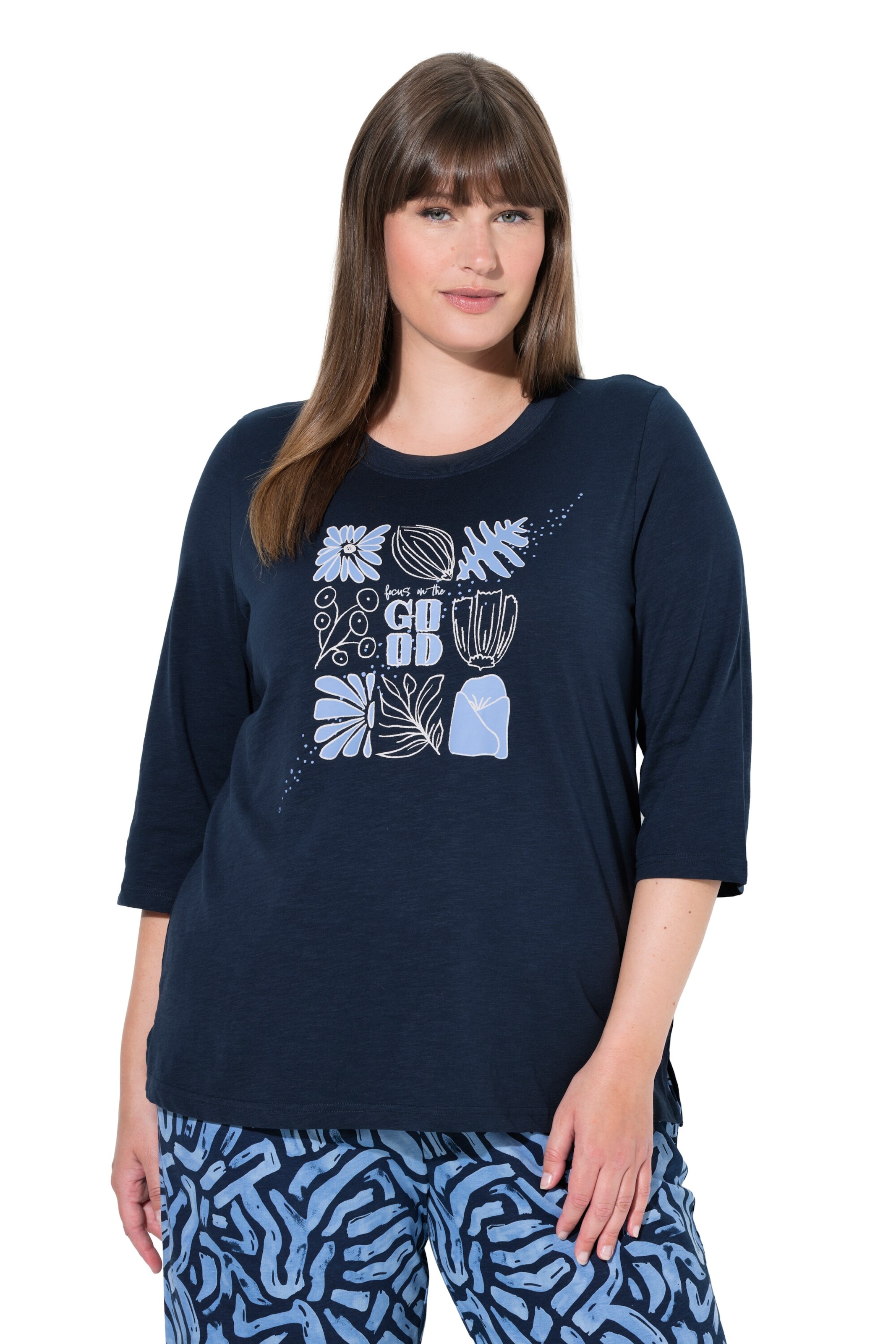 Ulla Popken Shirt in Blauw: voorkant