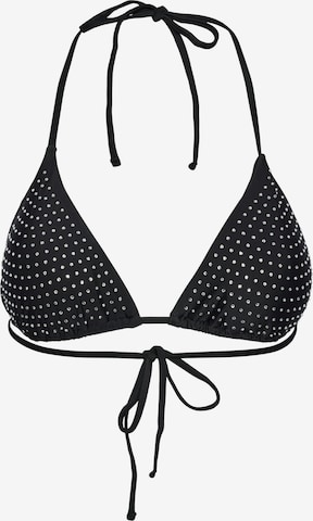 PIECES Triangel Bikinitopp 'ALISA' i svart: forside