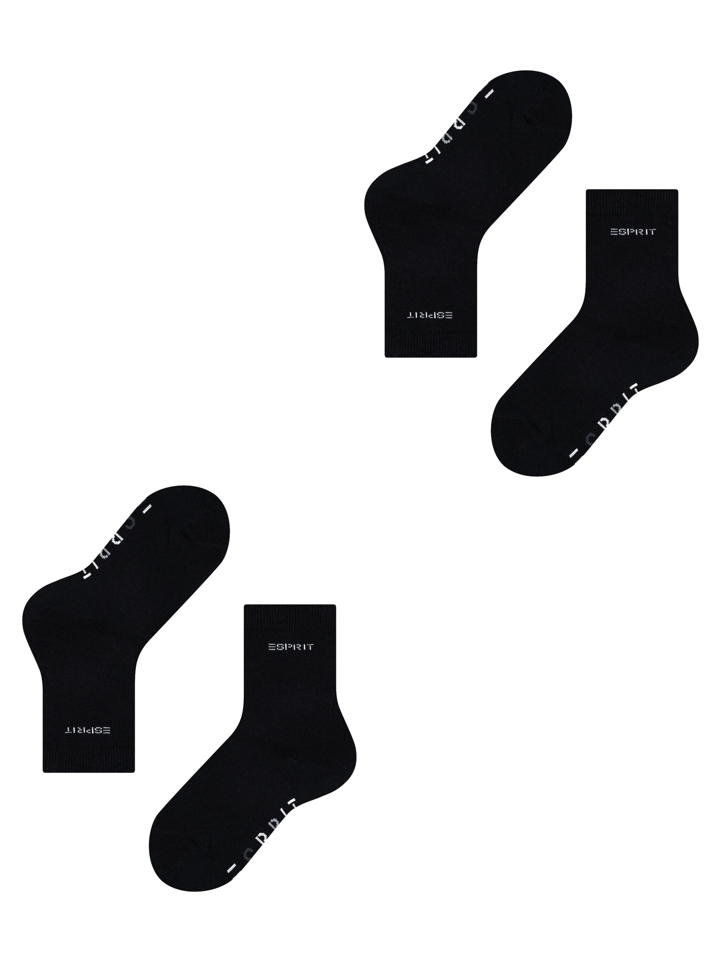 ESPRIT Socks 'Foot Logo 2-Pack' in Black