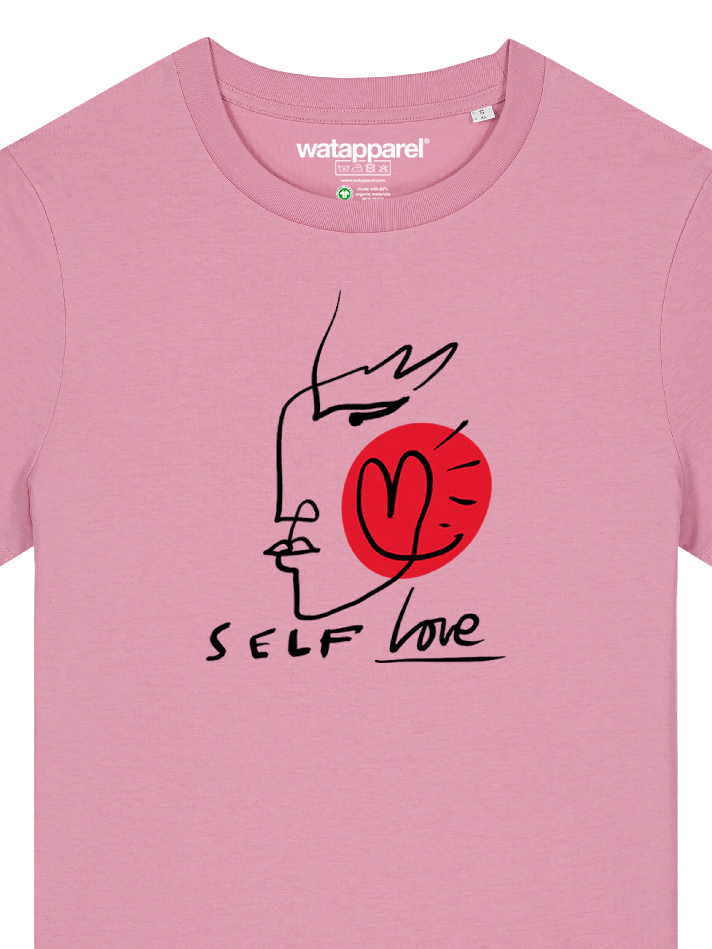 T-shirt 'Self Love' Watapparel en rose