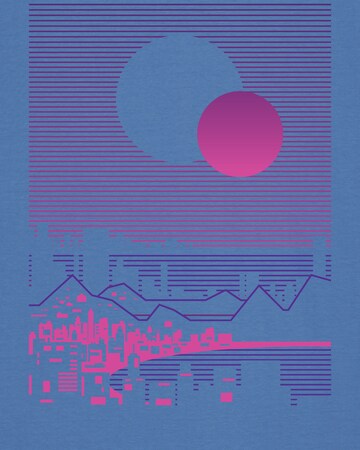 Watapparel T-Shirt ' Sun and Moon Skyline ' in Blau