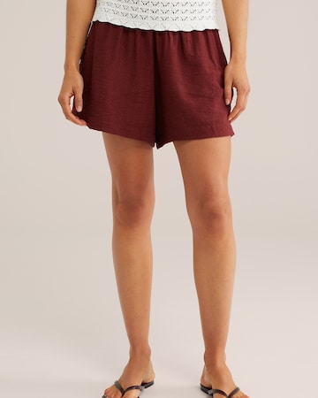 WE Fashion Loosefit Broek in Rood: voorkant