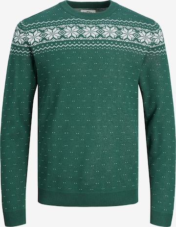 JACK & JONES Sweater 'Xmas' in Green: front