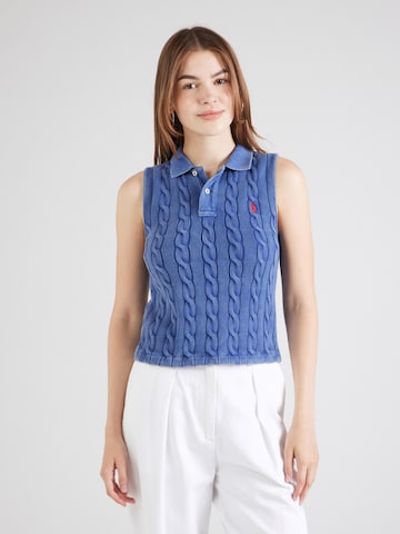 Top in maglia di Polo Ralph Lauren in blu: frontale