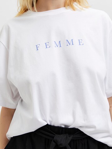 Selected Femme Curve T-shirt 'Vilja' i vit