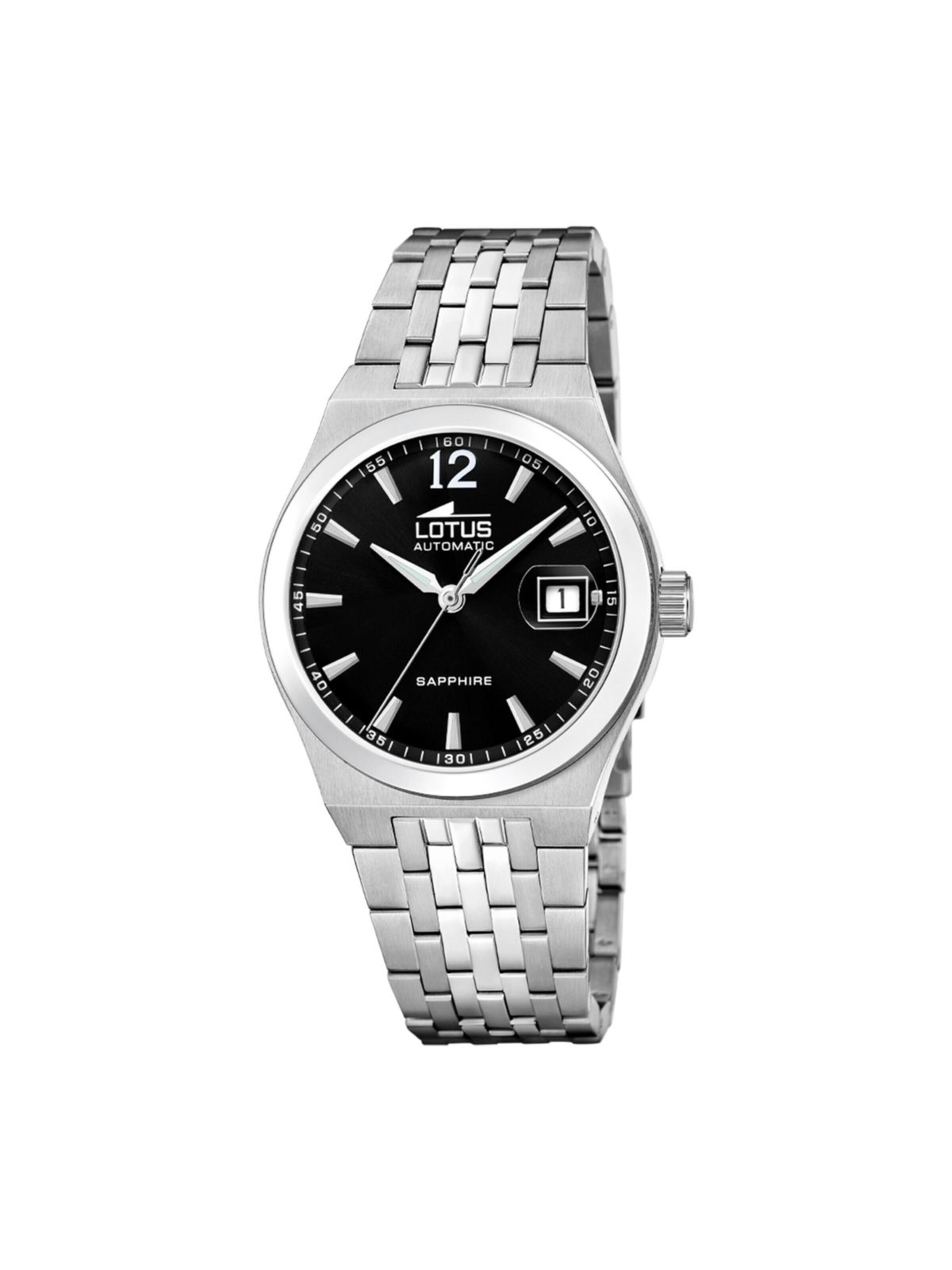 Lotus Analoog horloge in Zwart: voorkant