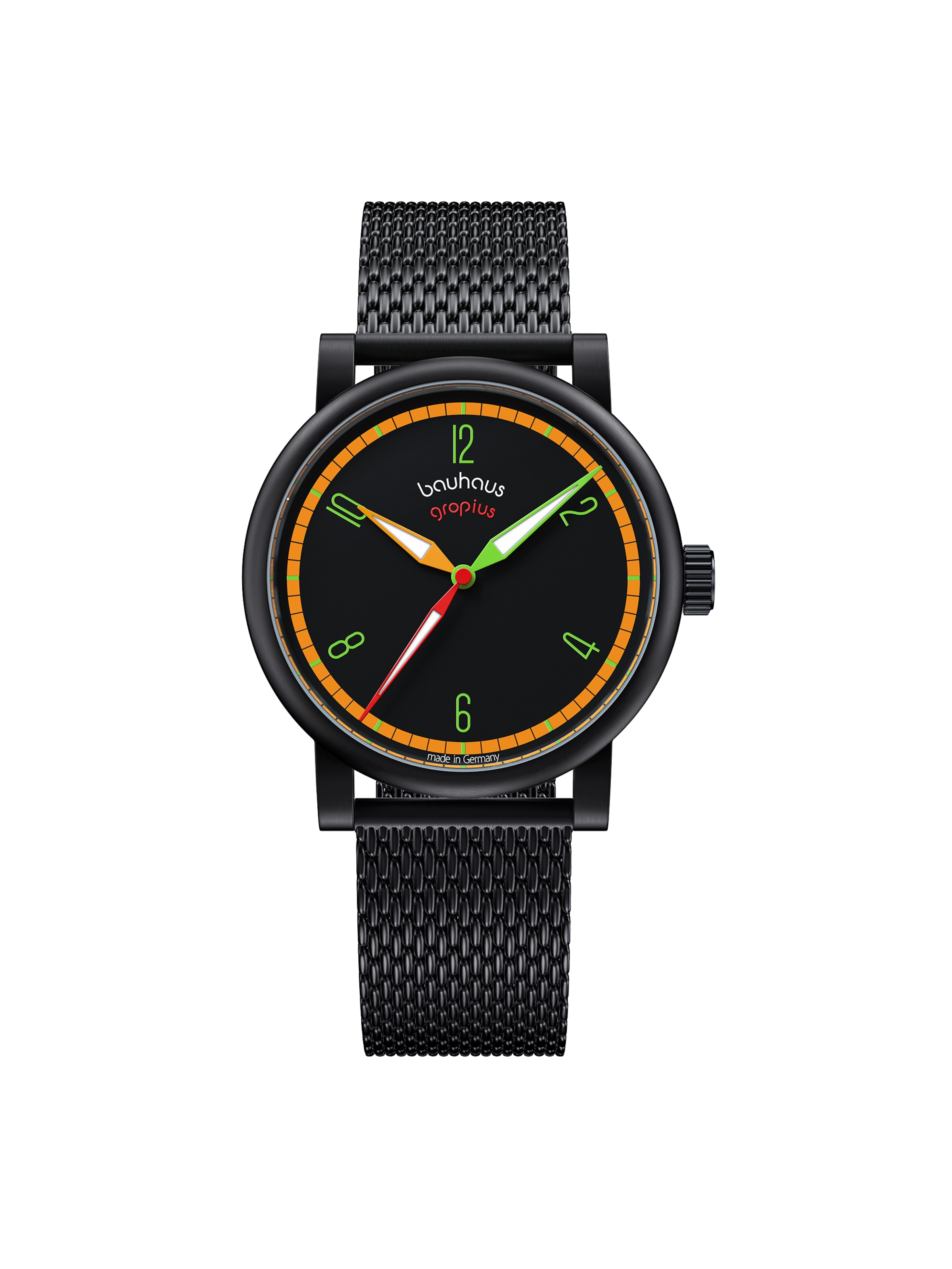 WALTER GROPIUS Analog Watch 'KONTUR' in Black: front