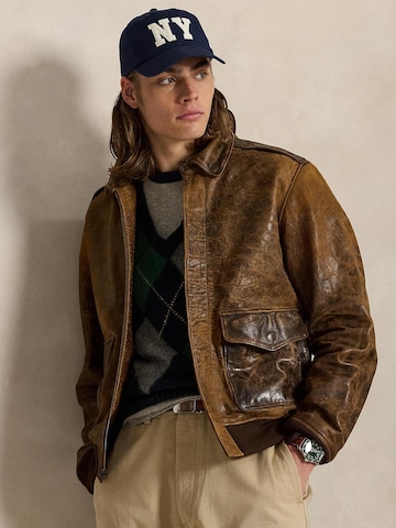 Polo Ralph Lauren Přechodná bunda – hnědá: přední strana