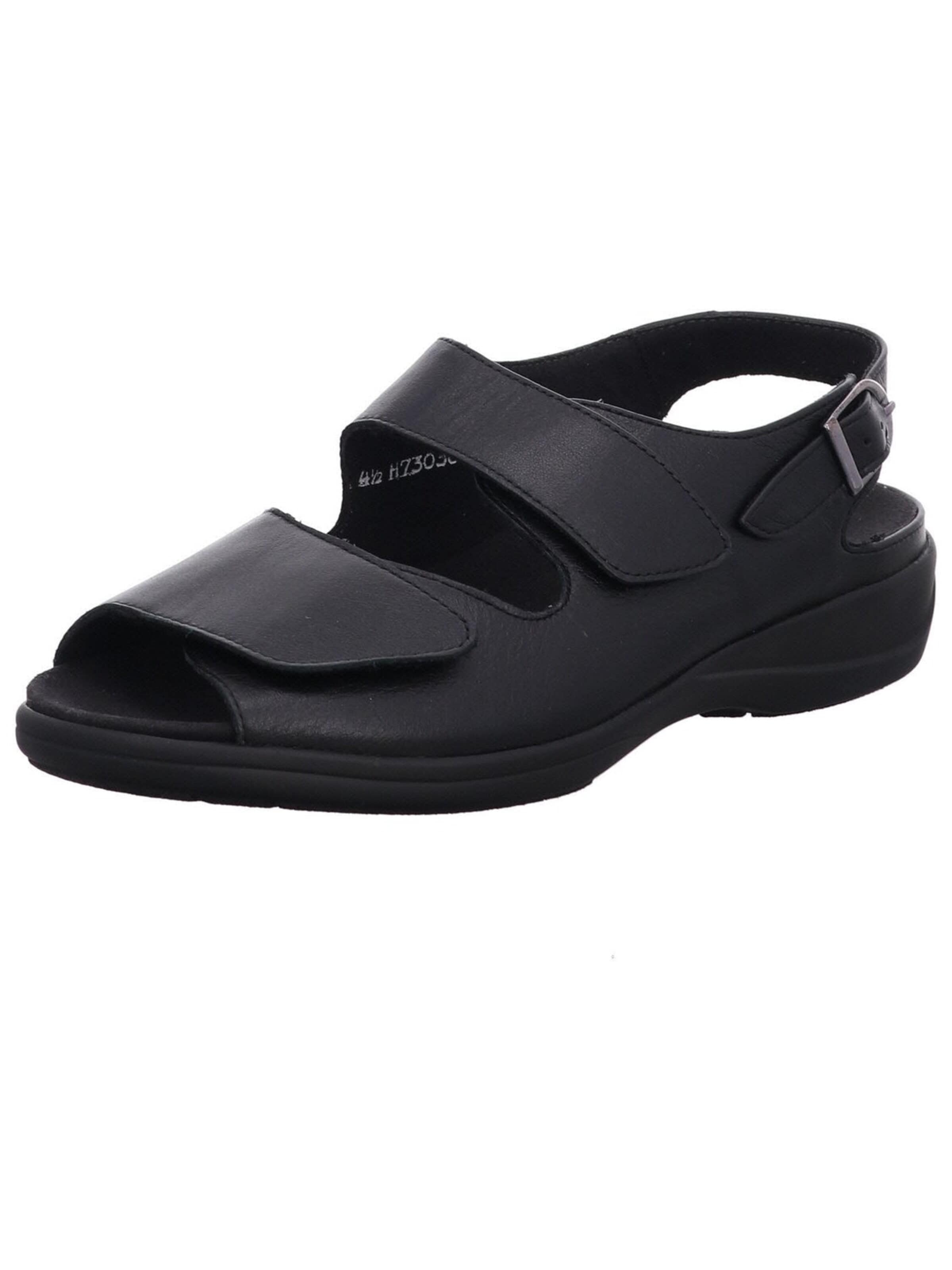 SOLIDUS Sandaal 'Sandalette Damen 73038 00098 Echtleder in schwarz' in Zwart: voorkant