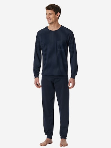 SCHIESSER Pajamas long 'Comfort Essentials' in Blue