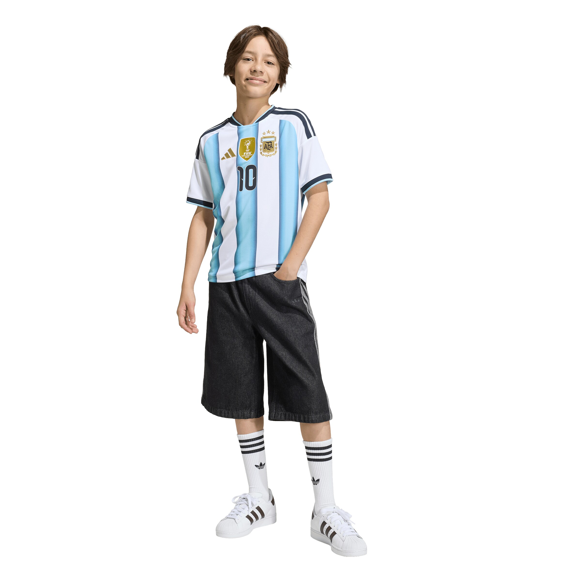 ADIDAS PERFORMANCE - Camiseta funcional 'Argentinien 26 Messi' en blanco