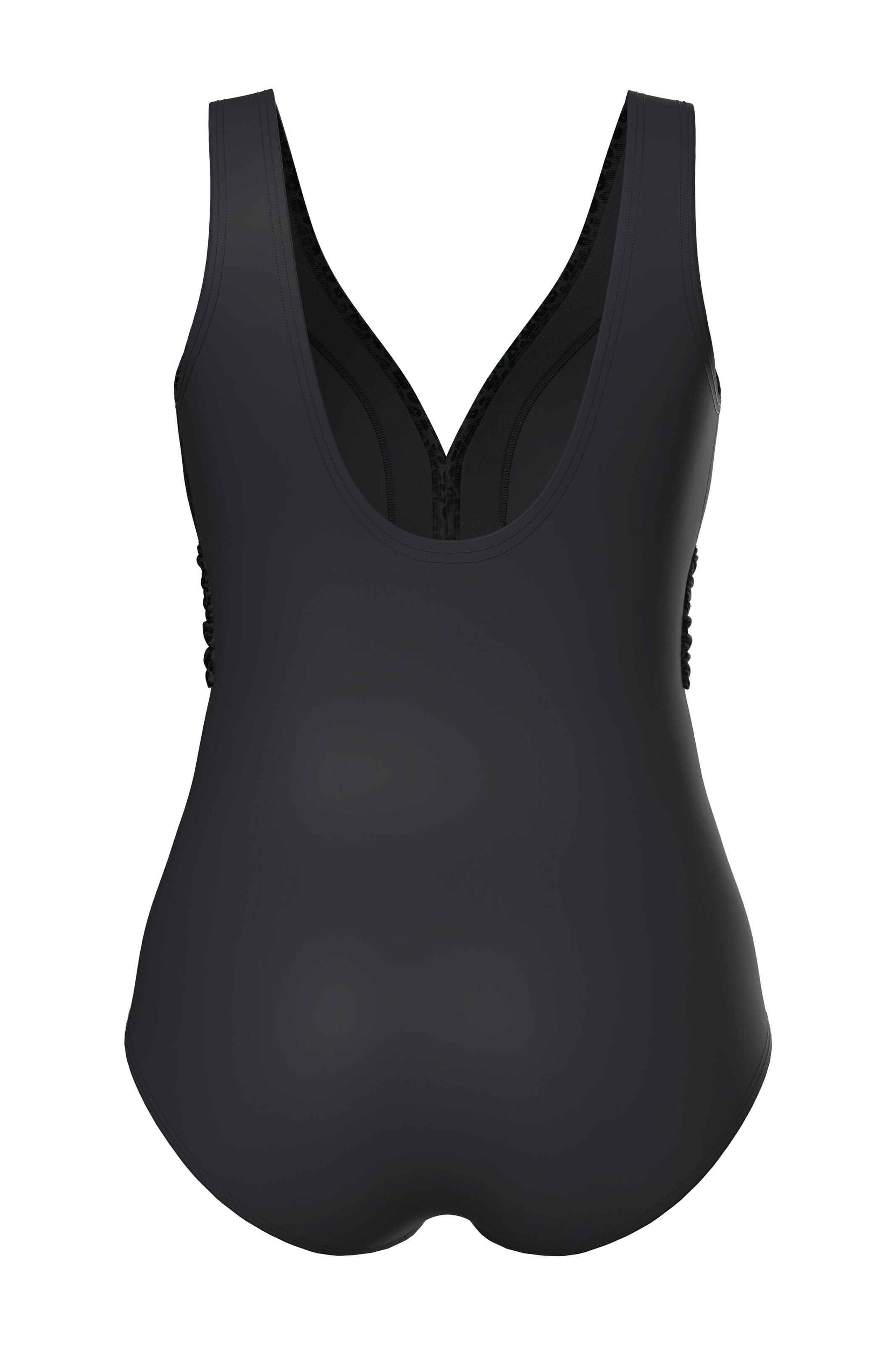 Ulla Popken Triangle Swimsuit in Black