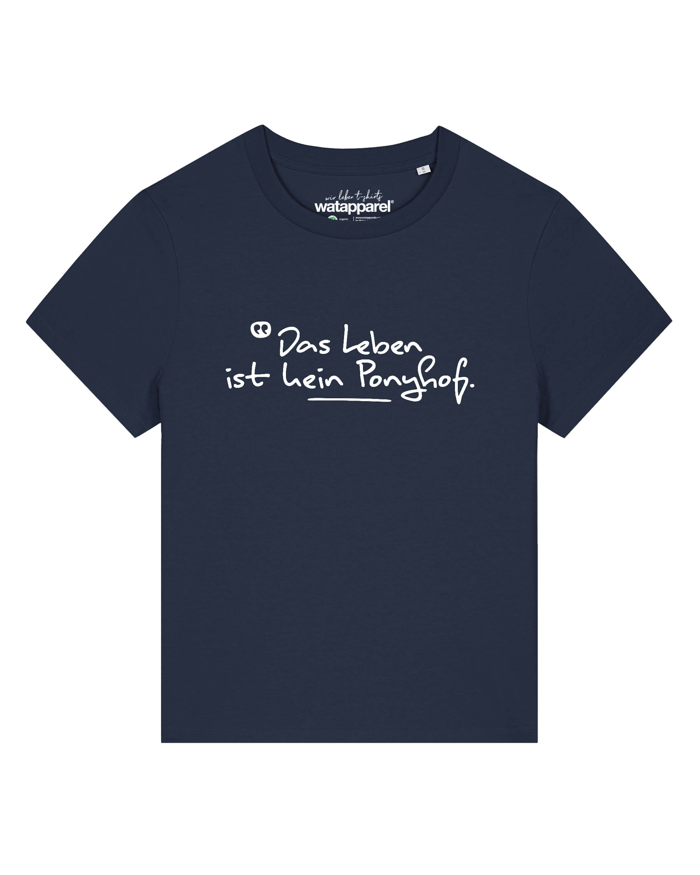 Maglietta 'Das Leben Ist Kein Ponyhof' di Watapparel in blu: frontale