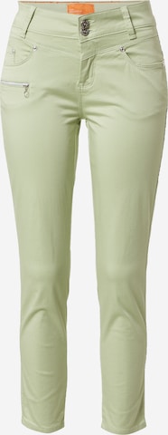 Coupe slim Pantalon 'Yulius' STREET ONE en vert : devant