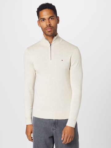 Pull-over TOMMY HILFIGER en beige : devant