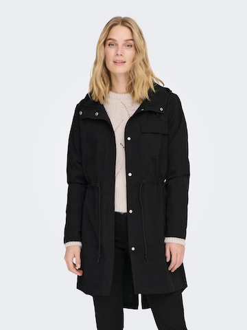 JDY Between-Seasons Parka 'Polly' in Black: front