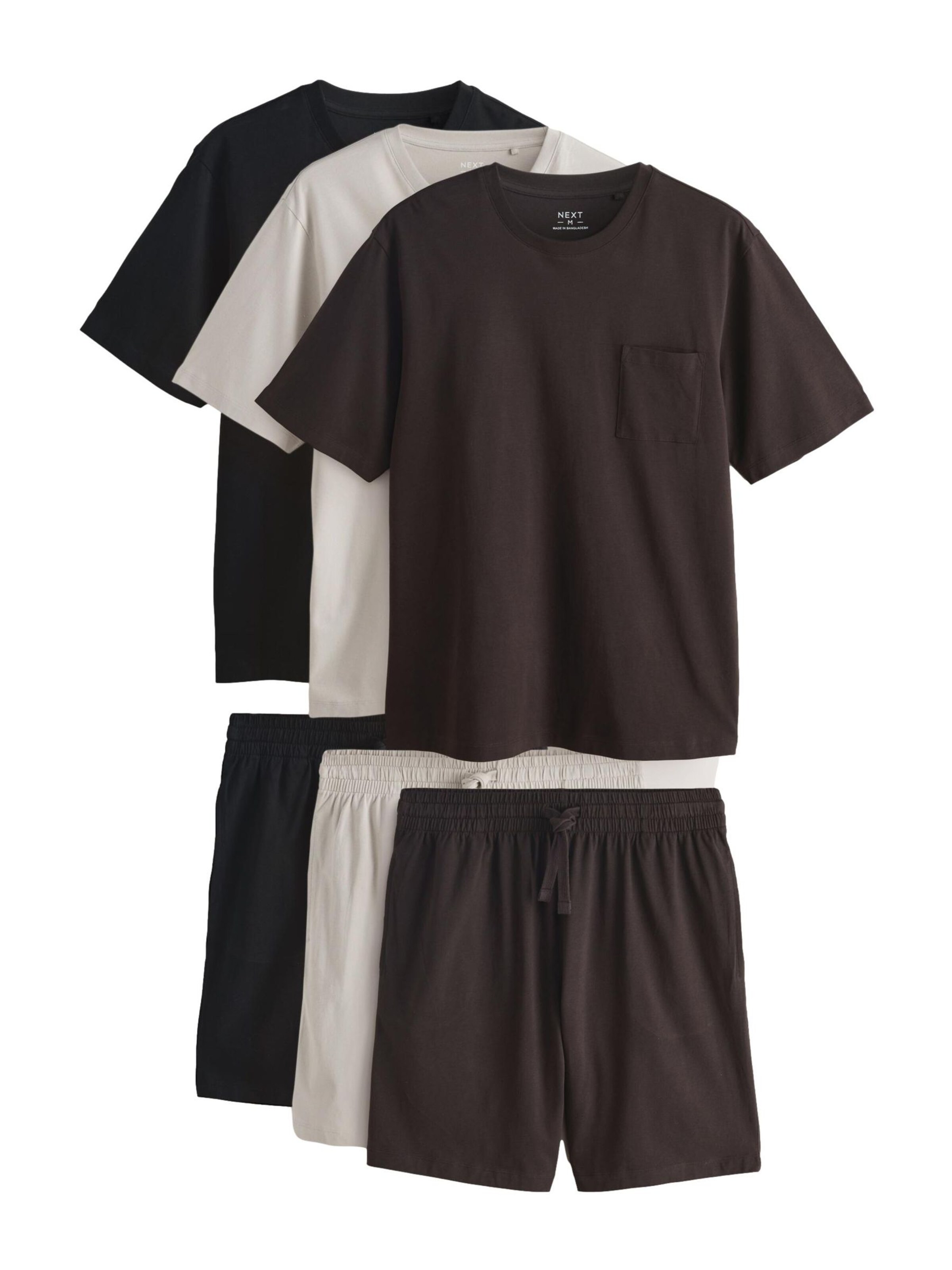 Next Short Pajamas in Beige: front
