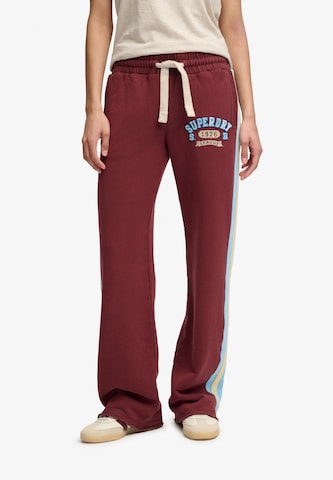 Superdry & Co Wide leg Broek in Bruin: voorkant