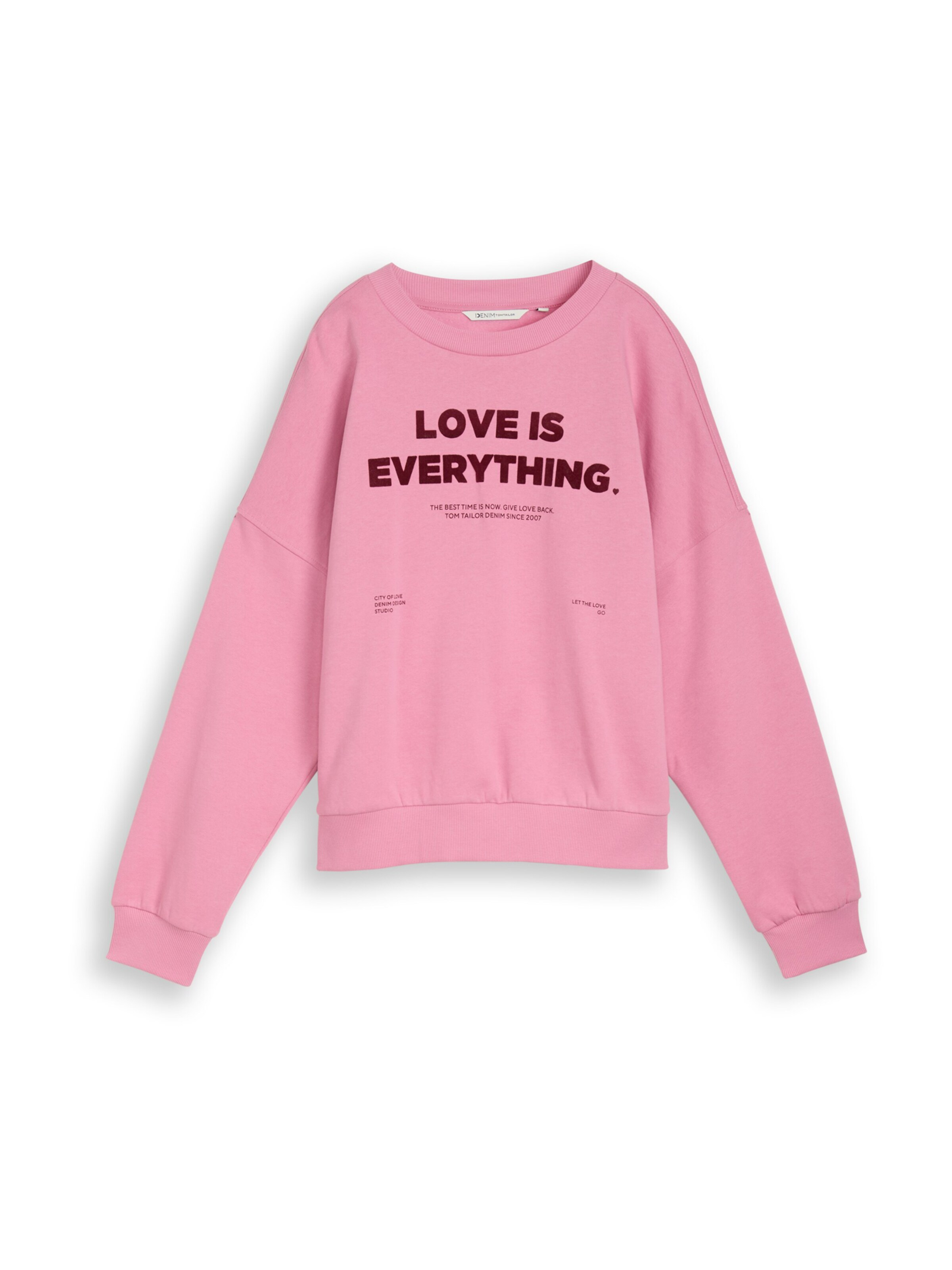 TOM TAILOR DENIM Sweatshirt in Pink: front