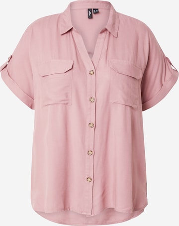 Vero Moda Curve Блузка 'VMCBUMPY' в Ярко-розовый: спереди