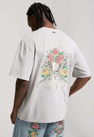 Ed Hardy Футболка 'Skull Rose' в Серый: спереди