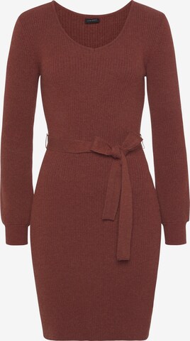 LAURA SCOTT Knitted dress in Brown: front