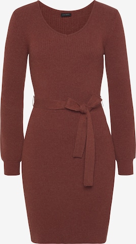 LAURA SCOTT Knitted dress in Brown: front