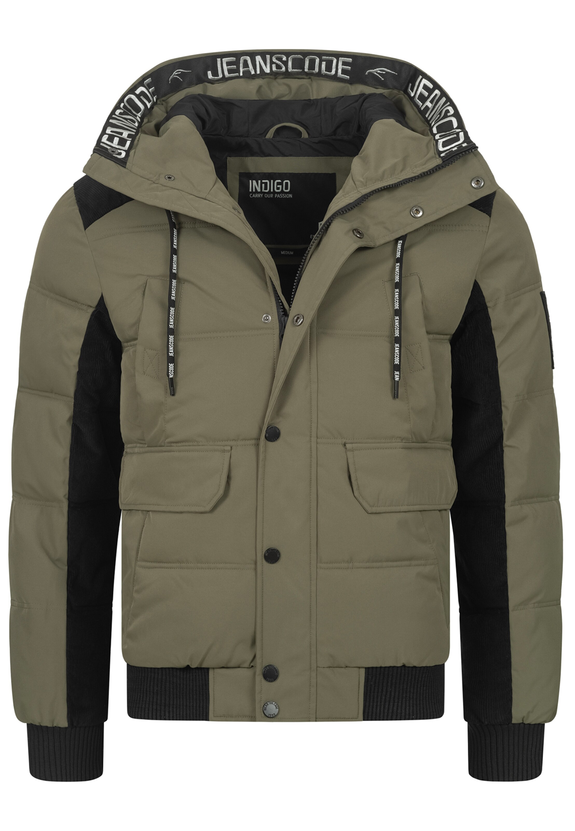 INDICODE JEANS Winter Jacket in Green: front