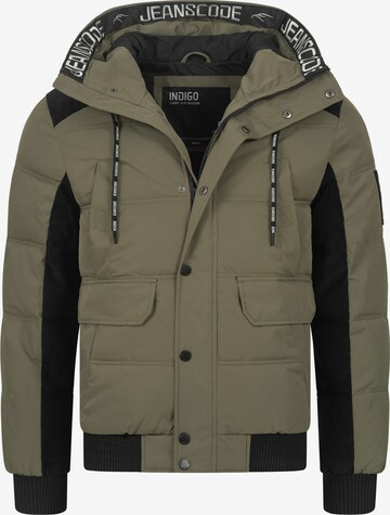 INDICODE JEANS Winterjas in Groen: voorkant