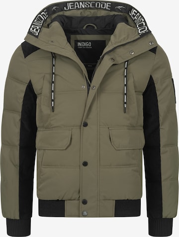 INDICODE JEANS Winterjas in Groen: voorkant