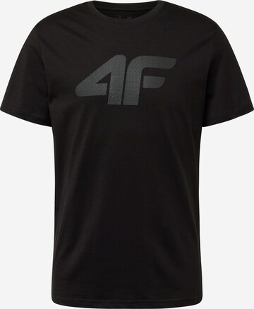 4F قميص عملي بلون أسود: الأمام